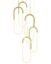 LED Five Clips Chandelier //  Sandy Gold  Warm Home View