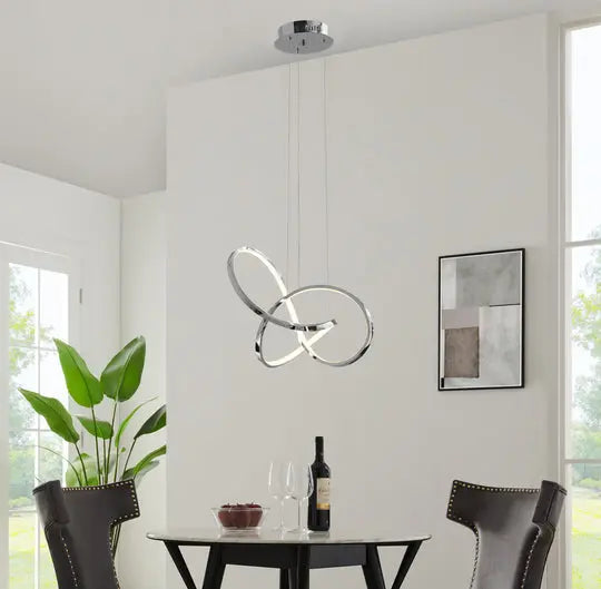 Knotted LED Dimmable Chandelier // Chrome  Warm Home View