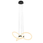 Daisy LED Adjustable Chandelier // Matte Black  Warm Home View