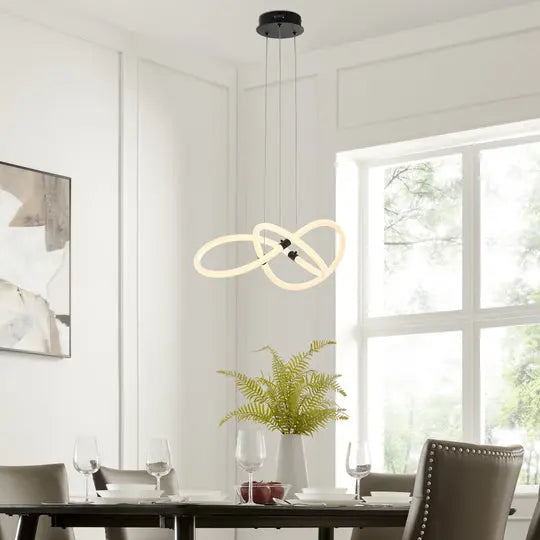 Daisy LED Adjustable Chandelier // Matte Black  Warm Home View