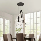 Hong Kong LED Circular Chandelier// Matte Black  Warm Home View