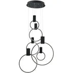 Hong Kong LED Circular Chandelier// Matte Black  Warm Home View