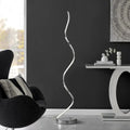 Modern Spiral LED 61" Chrome Floor Lamp // Dimmable Led Strip  Warm Home View