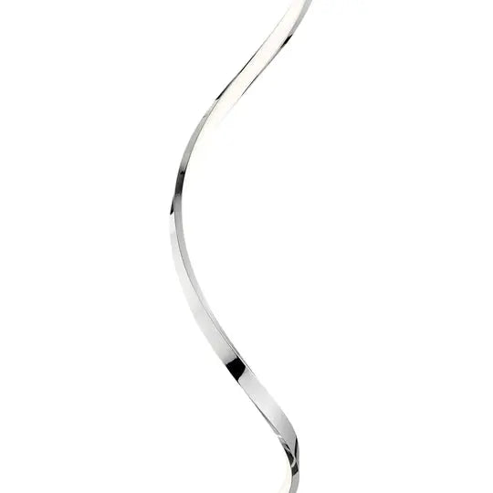 Modern Spiral LED 61" Chrome Floor Lamp // Dimmable Led Strip  Warm Home View