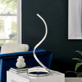 Modern Spiral Integrated LED Table Lamp, Chrome  Warm Home View