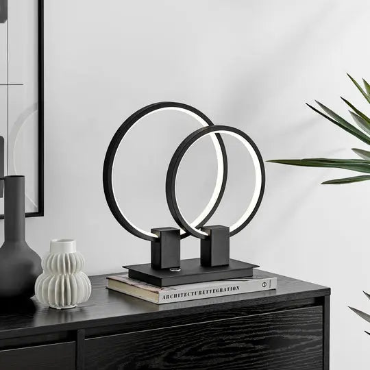 Hong Kong LED Short Table Lamp // Matte Black  Warm Home View