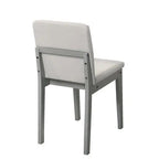 5-Piece Grey Wood Finish Dining Set with 4 Beige Fabric Upholstered Chairs  Warm Home View