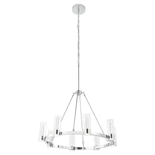 Victory 8 Light Chandelier //  Chrome  Warm Home View
