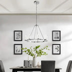 Victory 8 Light Chandelier //  Chrome  Warm Home View