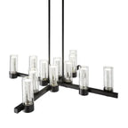 Victory 12 Light Chandelier //  Matte Black  Warm Home View