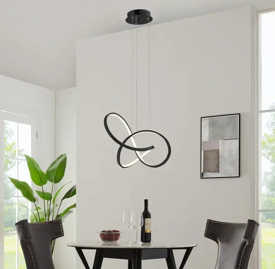 Knotted LED Dimmable Chandelier // Black  Warm Home View