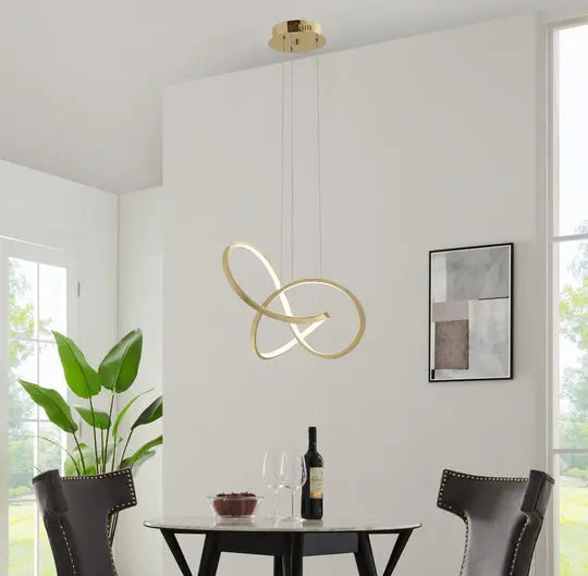 Knotted LED Dimmable Chandelier // Sandy Gold  Warm Home View