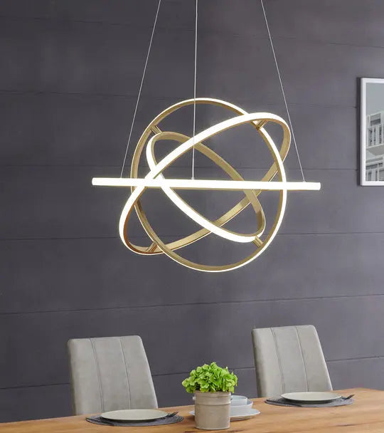 Oxford LED Adjustable Chandelier // Sandy Gold  Warm Home View