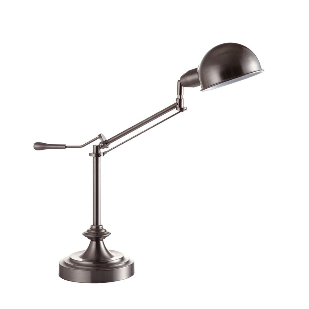 Silver Metal Swing Arm Table Lamp  Warm Home View