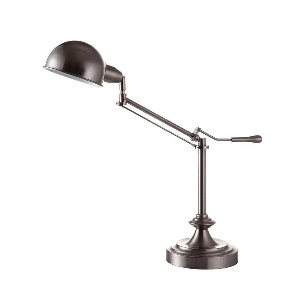 Silver Metal Swing Arm Table Lamp  Warm Home View