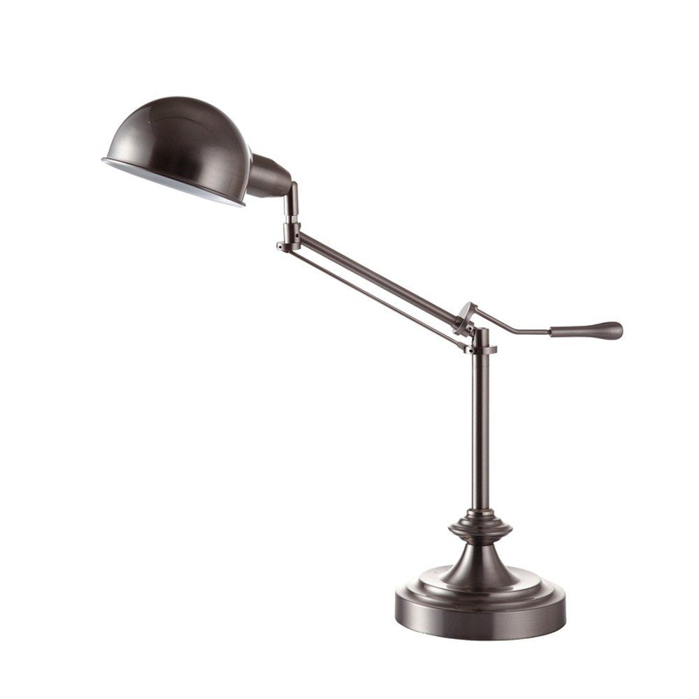 Silver Metal Swing Arm Table Lamp  Warm Home View