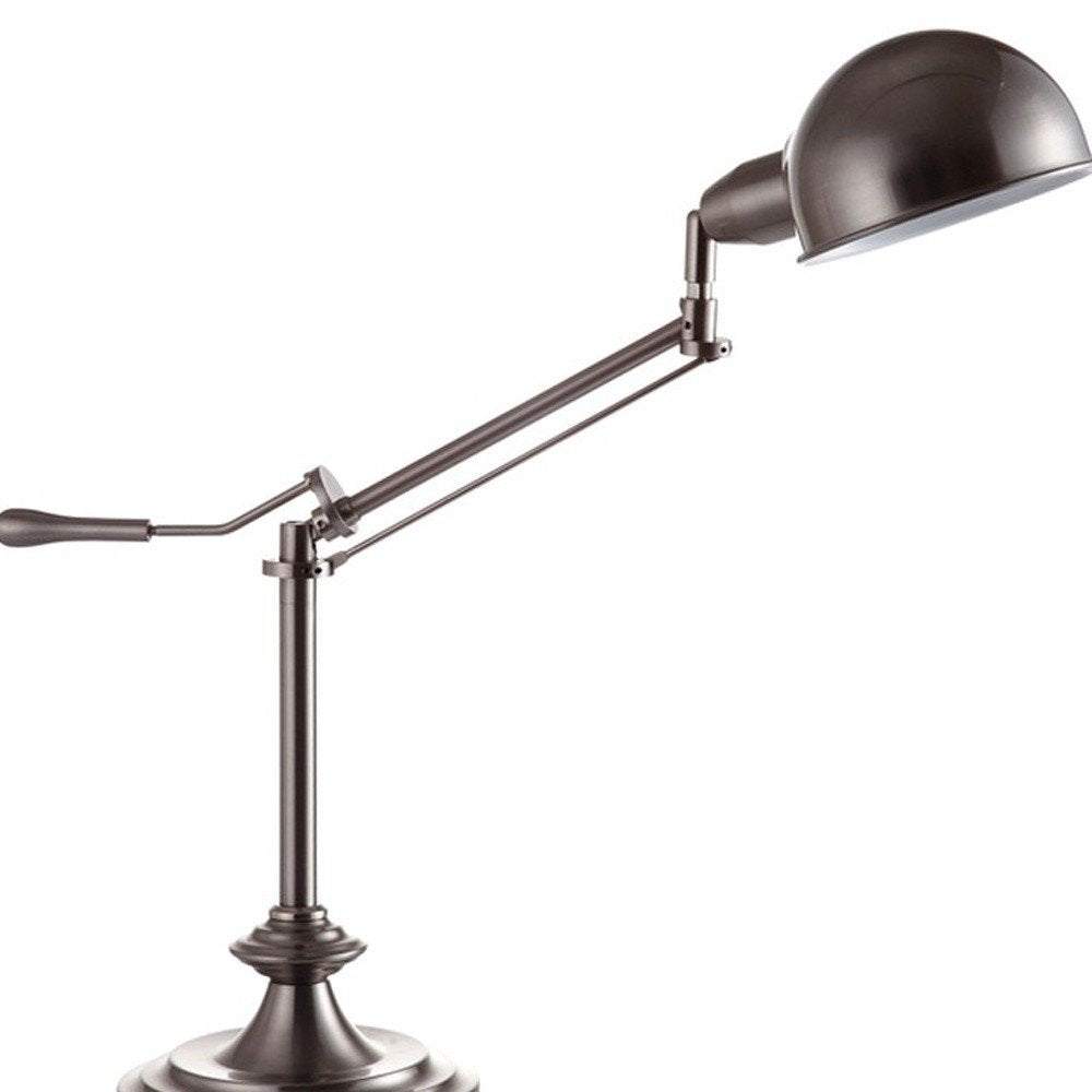 Silver Metal Swing Arm Table Lamp  Warm Home View