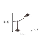 Silver Metal Swing Arm Table Lamp  Warm Home View