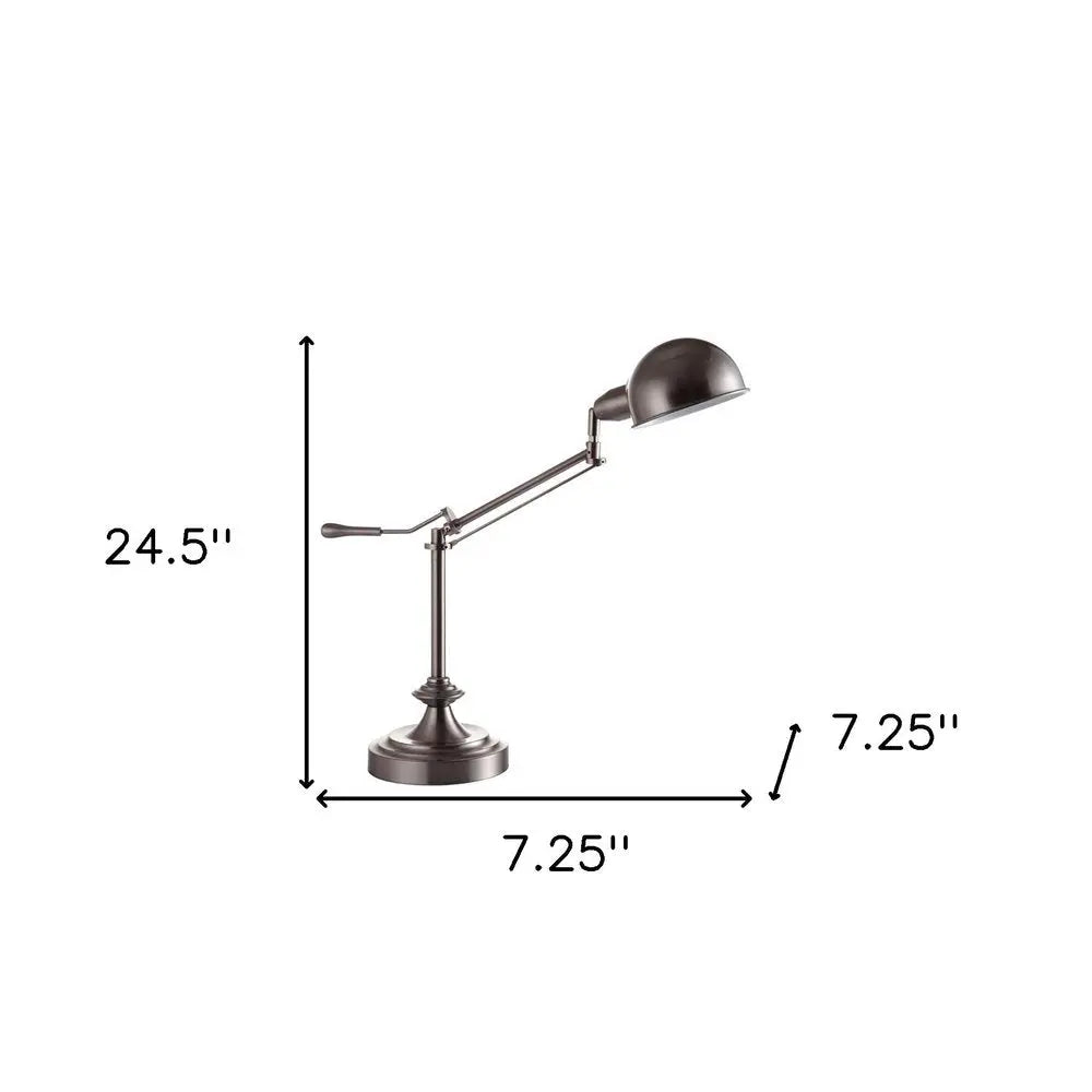 Silver Metal Swing Arm Table Lamp  Warm Home View