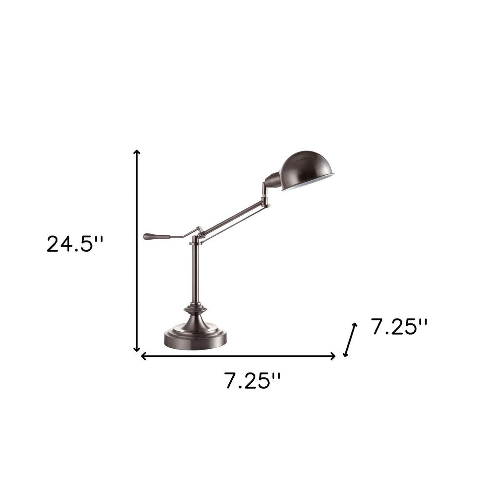 Silver Metal Swing Arm Table Lamp  Warm Home View