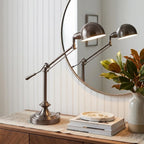 Silver Metal Swing Arm Table Lamp  Warm Home View