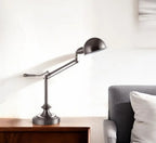Silver Metal Swing Arm Table Lamp  Warm Home View