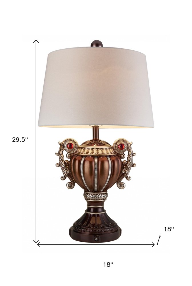 Tall Bronze Urn Shaped Table Lamp  Warm Home View