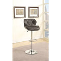 Set of 2 Modern Brown Faux Leather Adjustable Swivel Stools with Chrome Base  Warm Home View
