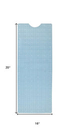 40" Light Blue Geometric Tiles Non Slip Bathtub Mat  Warm Home View