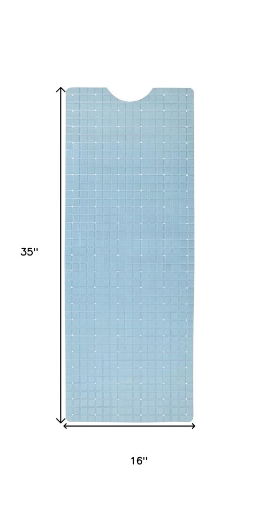 40" Light Blue Geometric Tiles Non Slip Bathtub Mat  Warm Home View