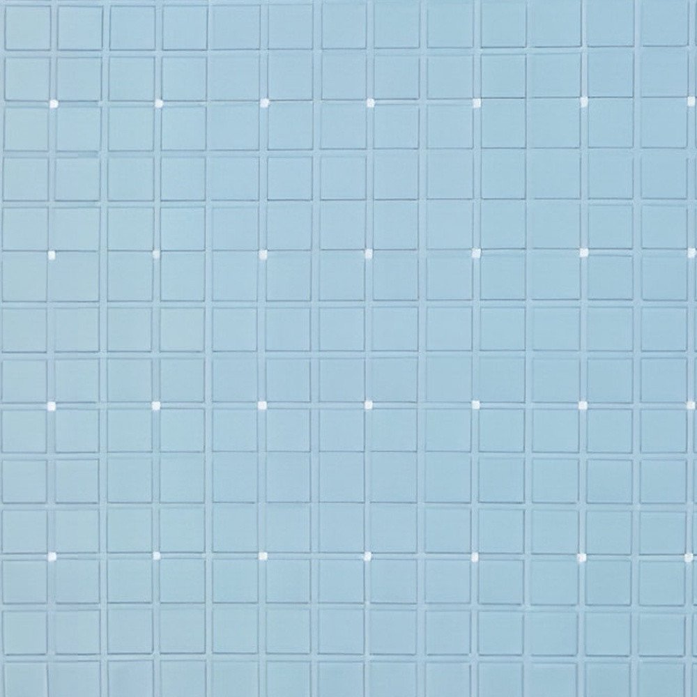 40" Light Blue Geometric Tiles Non Slip Bathtub Mat  Warm Home View