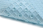 40" Light Blue Geometric Tiles Non Slip Bathtub Mat  Warm Home View