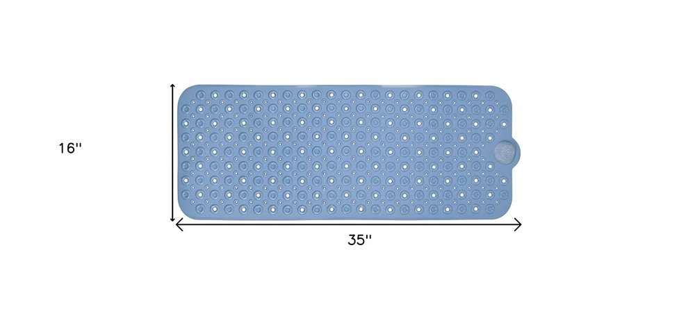 40" Blue Bubbles Non Slip Bathtub Mat  Warm Home View
