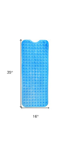 40" Translucent Blue Bubbles Non Slip Bathtub Mat  Warm Home View
