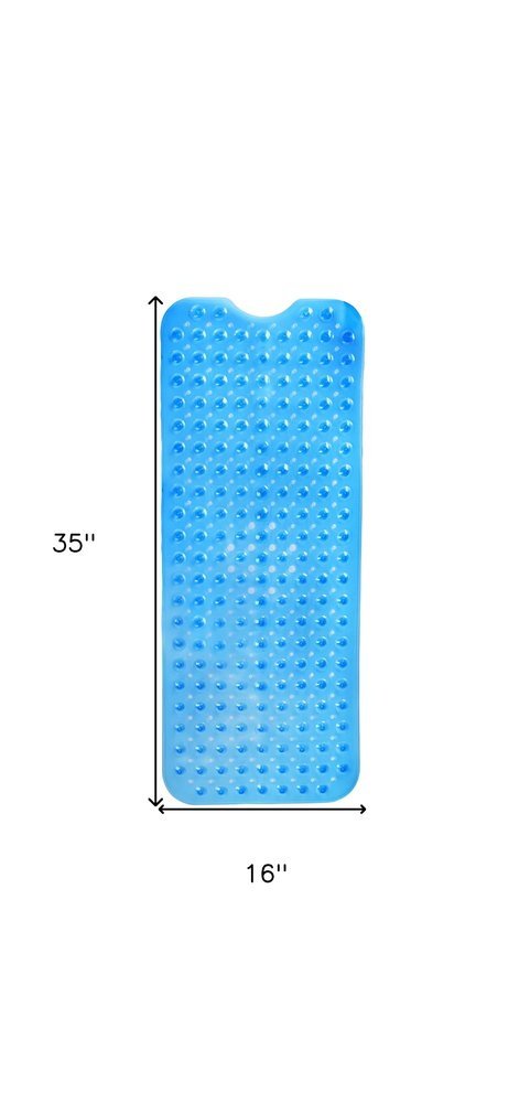 40" Translucent Blue Bubbles Non Slip Bathtub Mat  Warm Home View