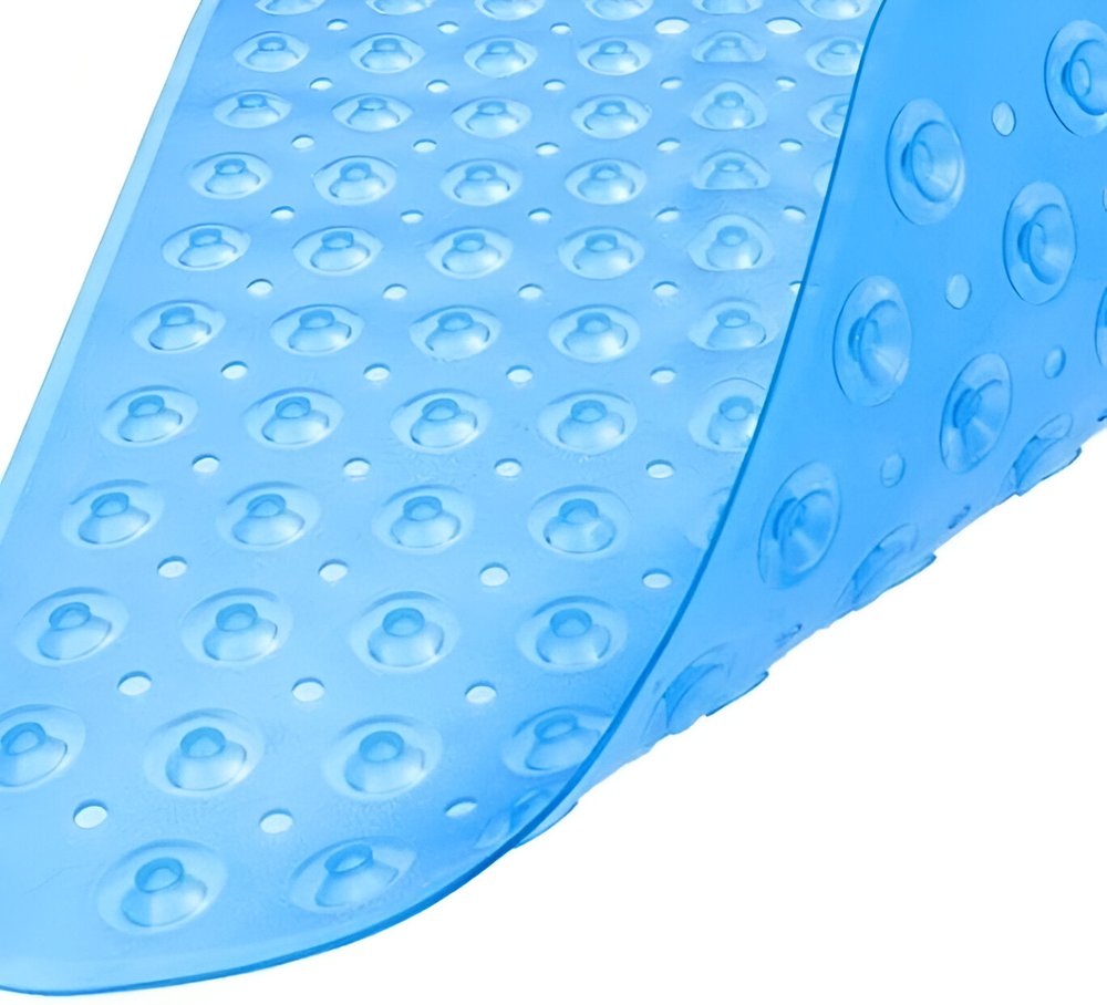 40" Translucent Blue Bubbles Non Slip Bathtub Mat  Warm Home View