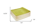 Raised Head Moss Green Inflatable Queen Size Bed Mattress  Warm Home View