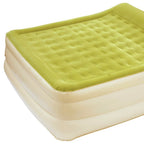 Raised Head Moss Green Inflatable Queen Size Bed Mattress  Warm Home View