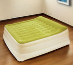 Raised Head Moss Green Inflatable Queen Size Bed Mattress  Warm Home View