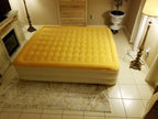 Dreamy Golden Inflatable Queen Size Air Mattress  Warm Home View