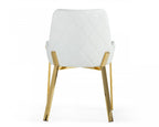 White and Gold Upholstered Faux Leather Dining Arm Chair  Warm Home View