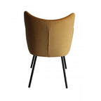 Yellow and Black Upholstered Velvet Wing Back Dining Arm Chair  Warm Home View