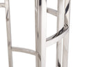 Stylish Silver And White Marble Round Geometric End or Side Table  Warm Home View