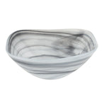 Set of Two 6" Gray And White Alabaster Glass Square Candy or Nut Bowls  Warm Home View