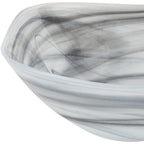 Set of Two 6" Gray And White Alabaster Glass Square Candy or Nut Bowls  Warm Home View