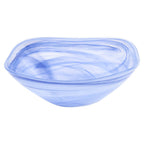 Set of Two 6" Blue And White Alabaster Glass Square Candy or Nut Bowls  Warm Home View