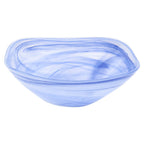 Set of Two 6" Blue And White Alabaster Glass Square Candy or Nut Bowls  Warm Home View
