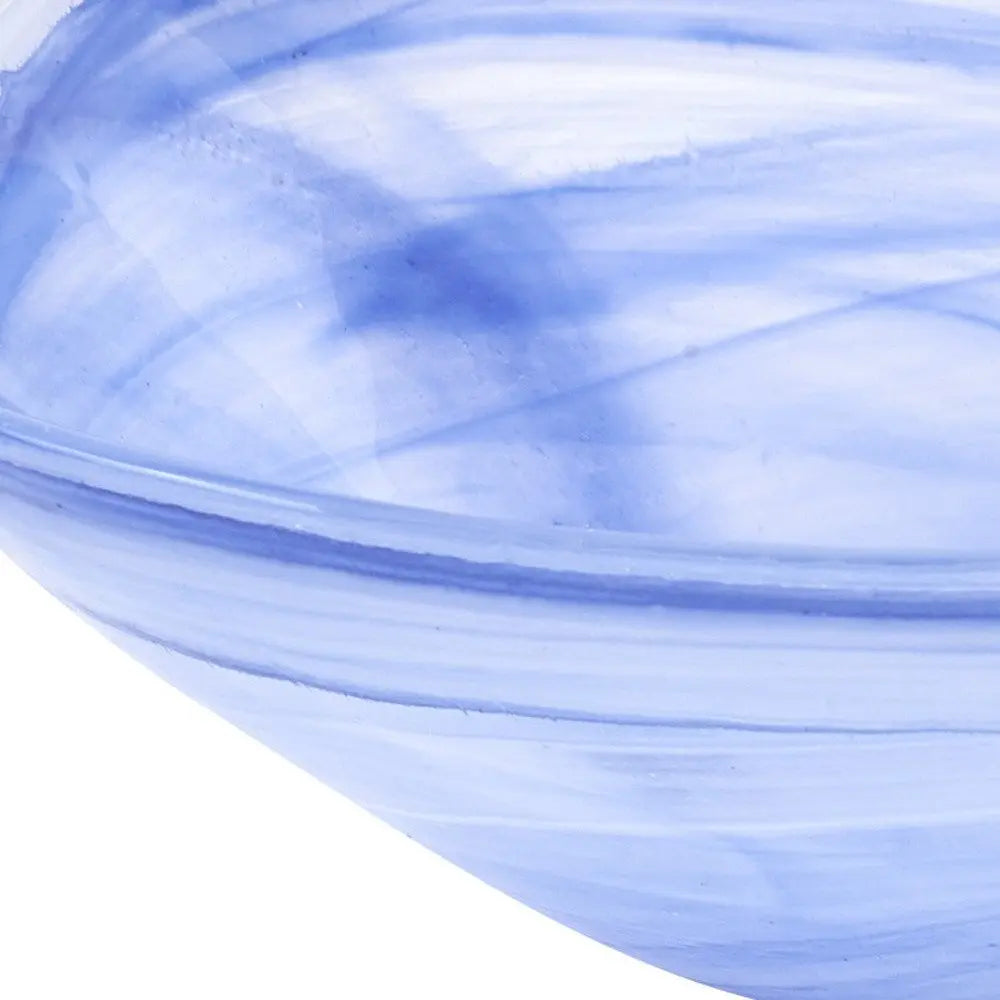 Set of Two 6" Blue And White Alabaster Glass Square Candy or Nut Bowls  Warm Home View