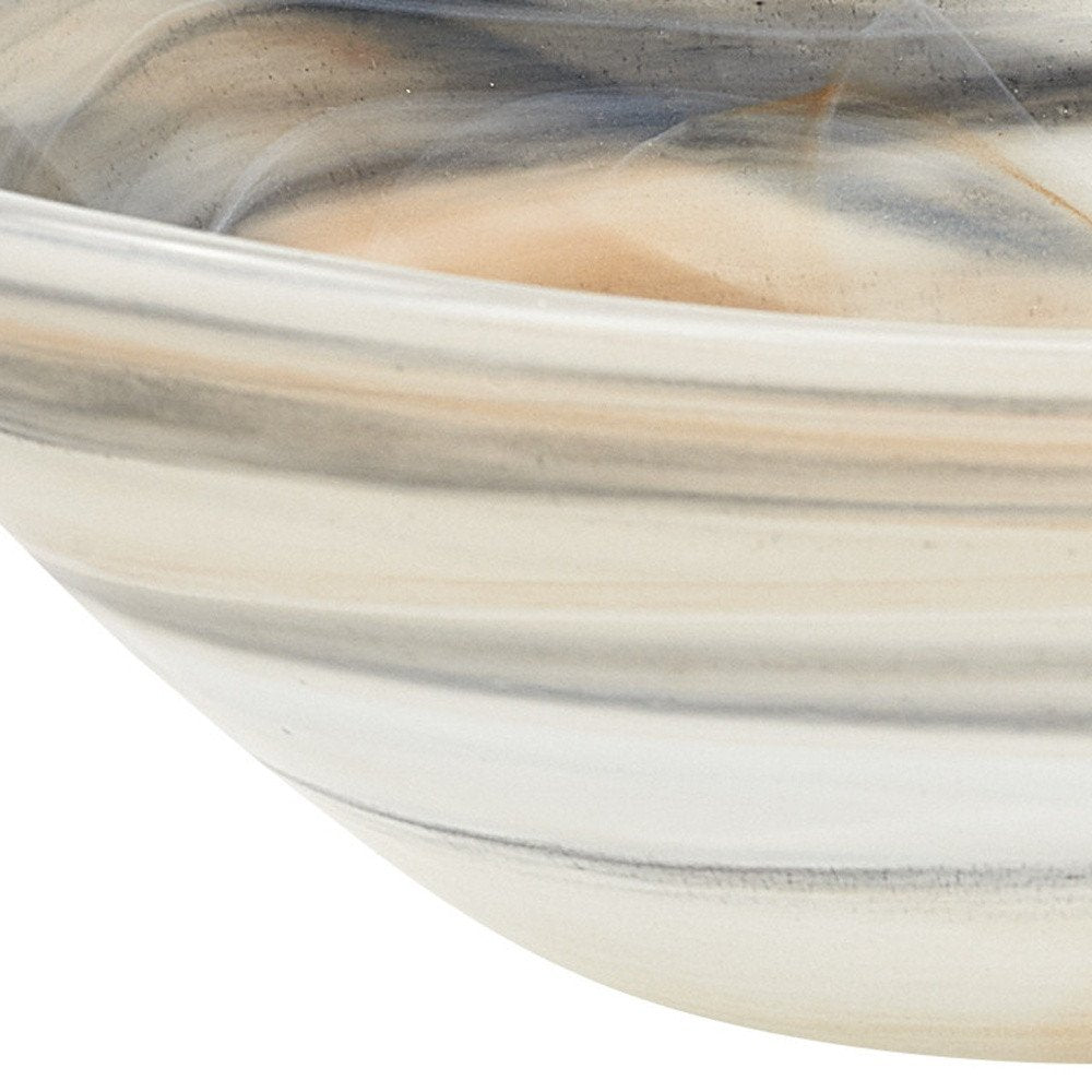 Set of Two 6" Taupe And White Alabaster Glass Square Candy or Nut Bowl  Warm Home View