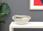 Set of Two 6" Taupe And White Alabaster Glass Square Candy or Nut Bowl  Warm Home View